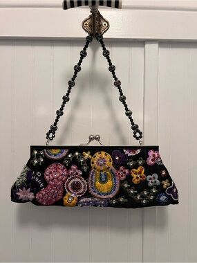 Black Beaded Sequined Clutch
Purse Party Wedding Prom Evening Handle